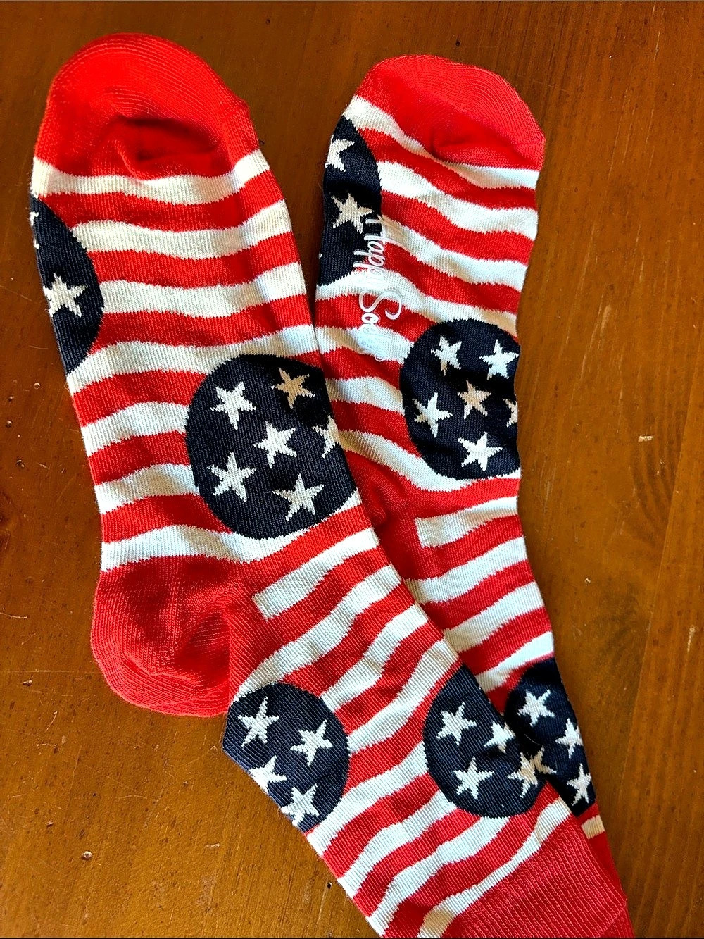 New h Happy Socks American Flag Striped Socks Red & Blue